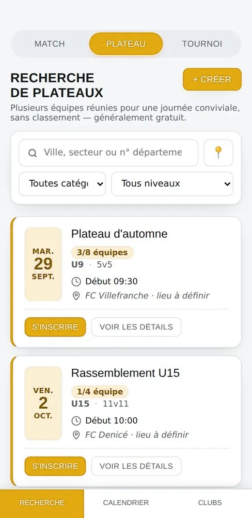 Plateaux ouverts